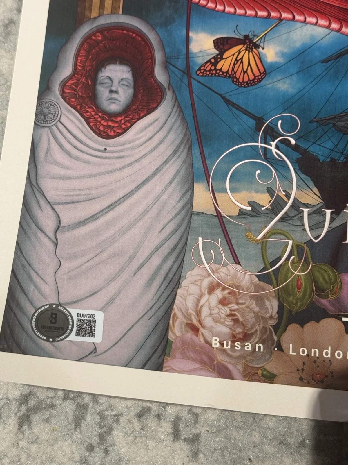 GUILLERMO DEL TORO SIGNED FRANKENSTEIN IMAX POSTER 24X16.5 AUTO NETFLIX BAS COA, изображение 4