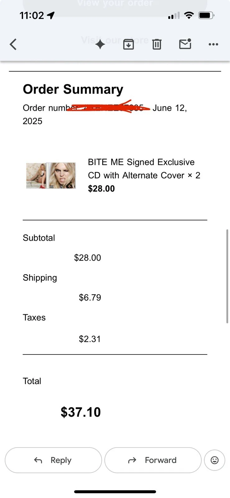 Renee Rapp BITE ME Signed Exclusive CD with Alternate Cover - NEW, image 3