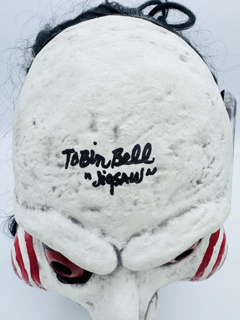 TOBIN BELL — TOBIN BELL SIGNED FULL SIZE BILLY MASK TOTS JIGSAW SAW AUTOGRAPH HORROR BAS 114, image 2