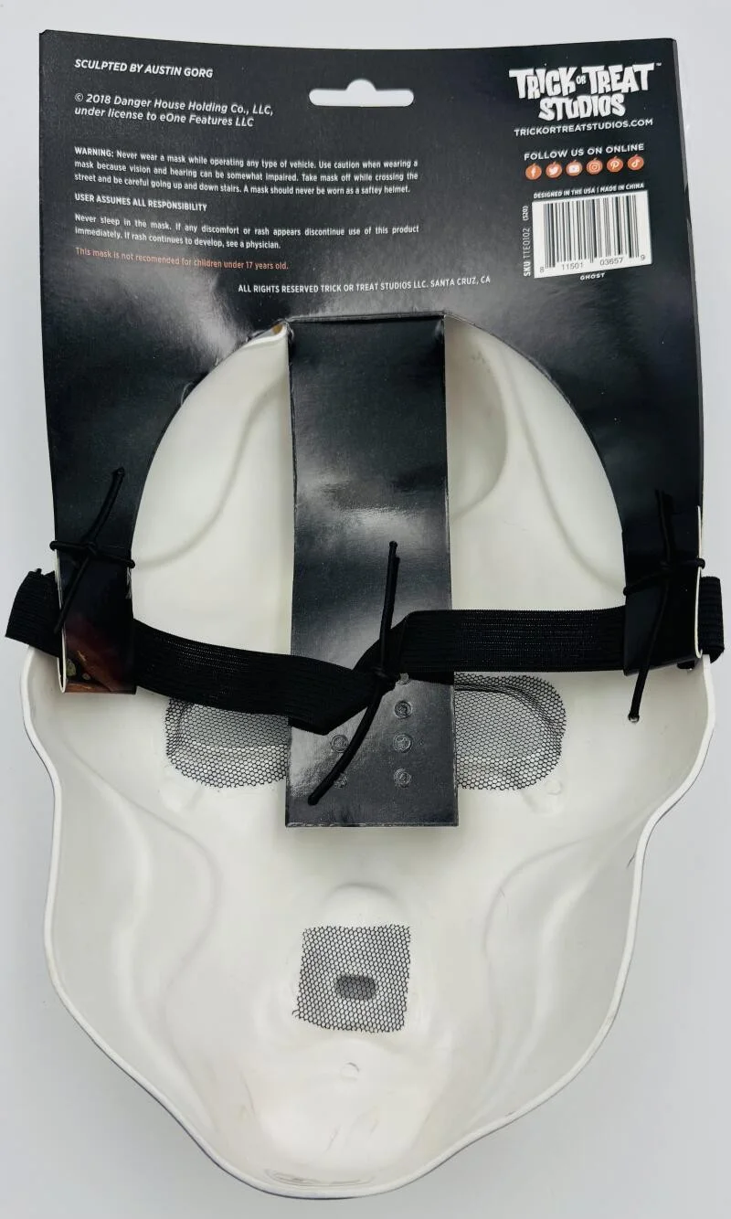 CHANEY MORROW — CHANEY MORROW SIGNED HAUNT FULL SIZE GHOST MASK TOTS LICENSED AUTOGRAPH BAS 161, image 3
