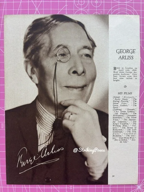 1930s Magazine Clipping GEORGE ARLISS LIONEL BARRYMORE 8x10 film stars D5, изображение 2