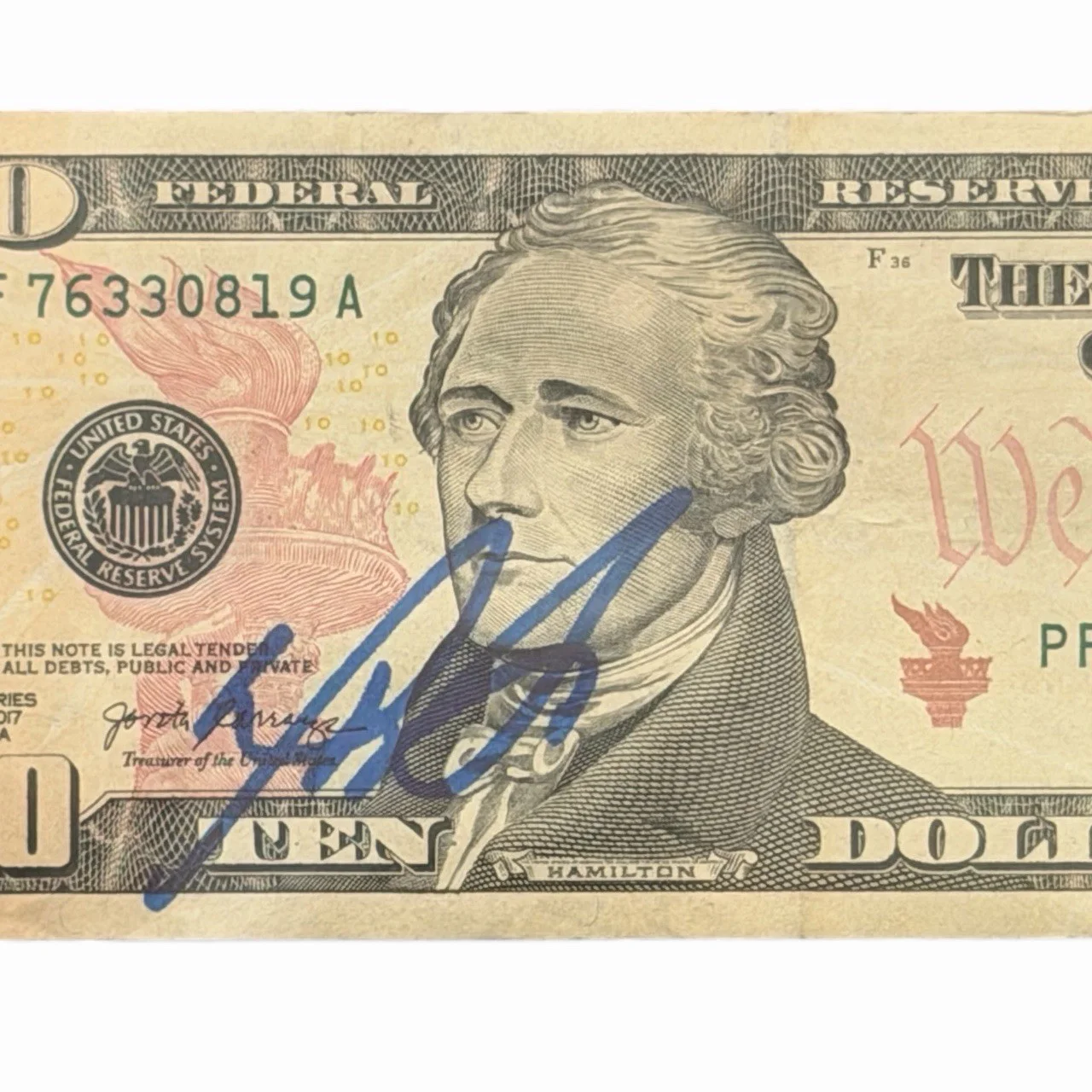 Daveed Diggs — DAVEED DIGGS SIGNED HAMILTON CURRENCY AUTOGRAPH BECKETT ENCAPSULATED-A, image 3