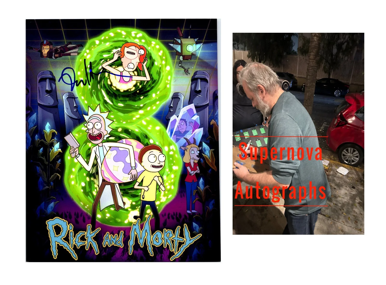 Dan Harmon — Dan Harmon Signed Autograph 8x10 Rick and Morty Photo with Exact Photo Proof