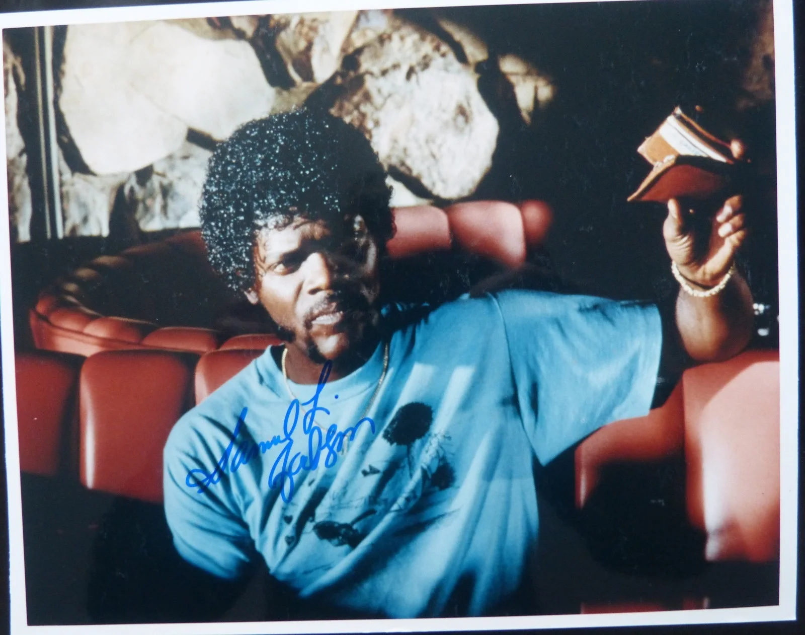 SAMUEL L. JACKSON — SAMUEL L. JACKSON signed color REPRO still close up as Jules from Pulp Fiction/D, изображение 5