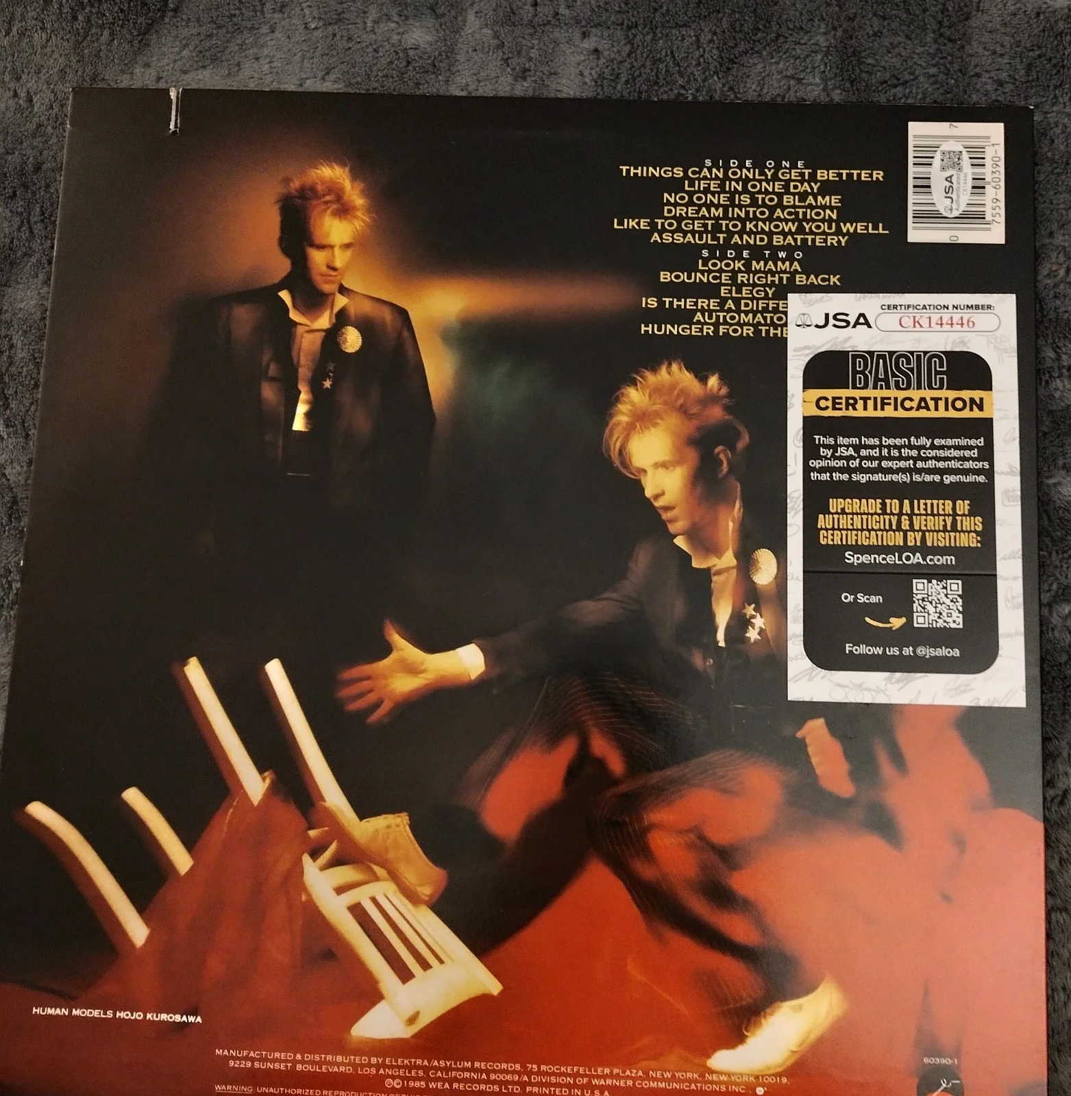HOWARD JONES SIGNED ACTION REPLAY VINYL LP PROMO COPY JSA CK14446, изображение 2