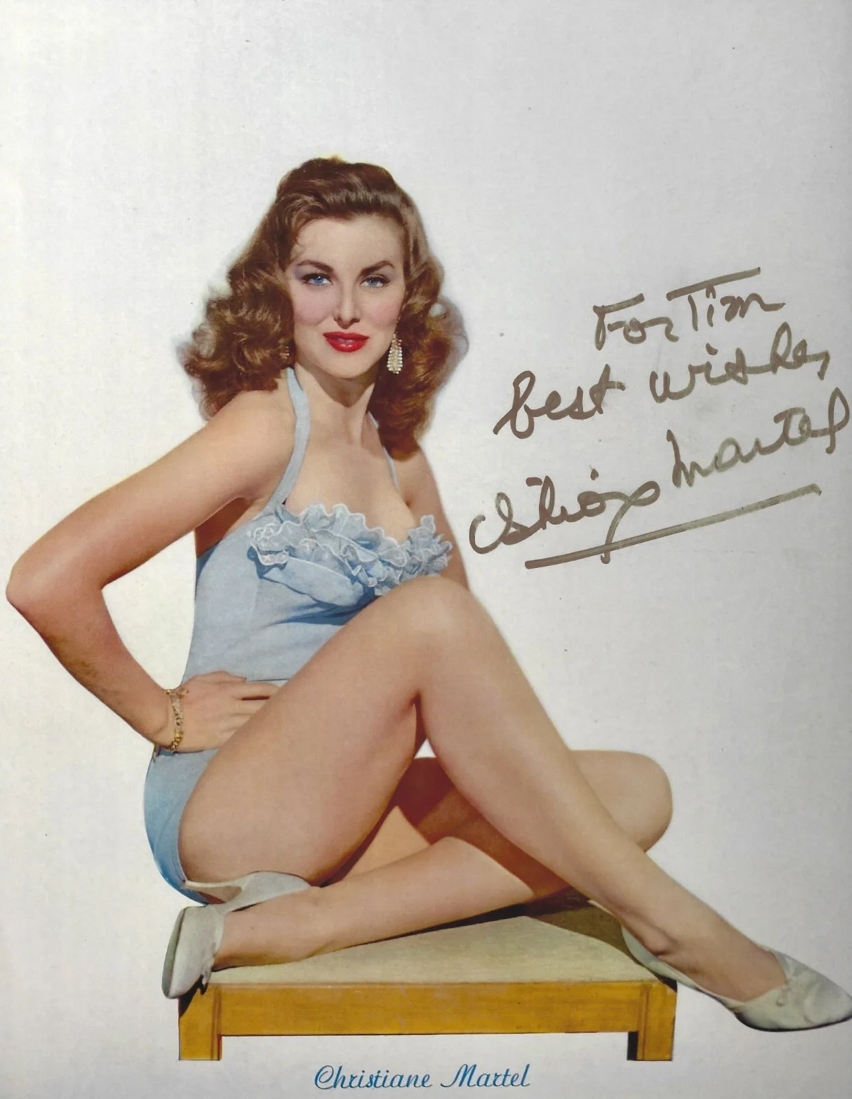 Christiane Martel — Christiane Martel Autographed Signed 8.5x11 Photo - 1953 Miss Universe - w/COA