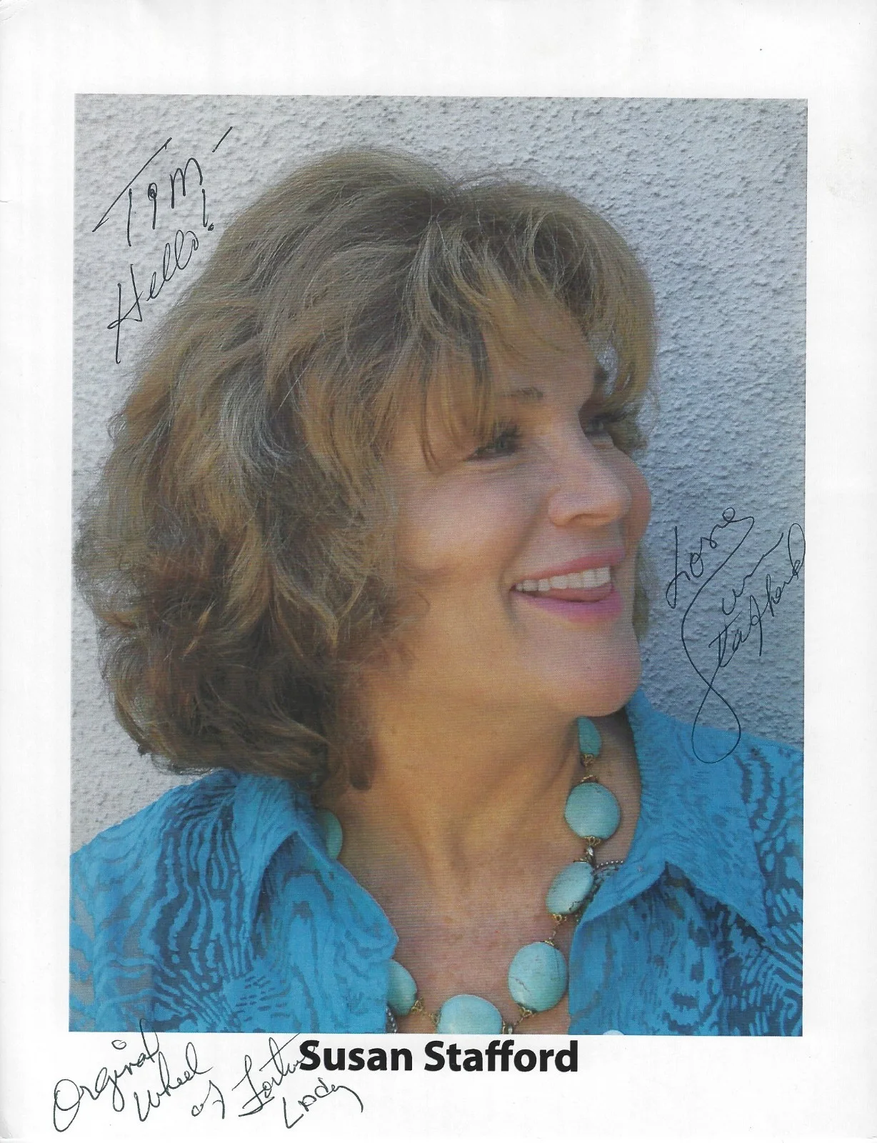 Susan Stafford — Susan Stafford Autographed Signed 8.5x11 Photo Original Wheel Of Fortune w/COA