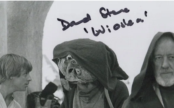 David Stone — "Star Wars" - 'DAVID STONE' as 'Wioslea' - Signed 8x10 B&W Photo w/COA, изображение 2