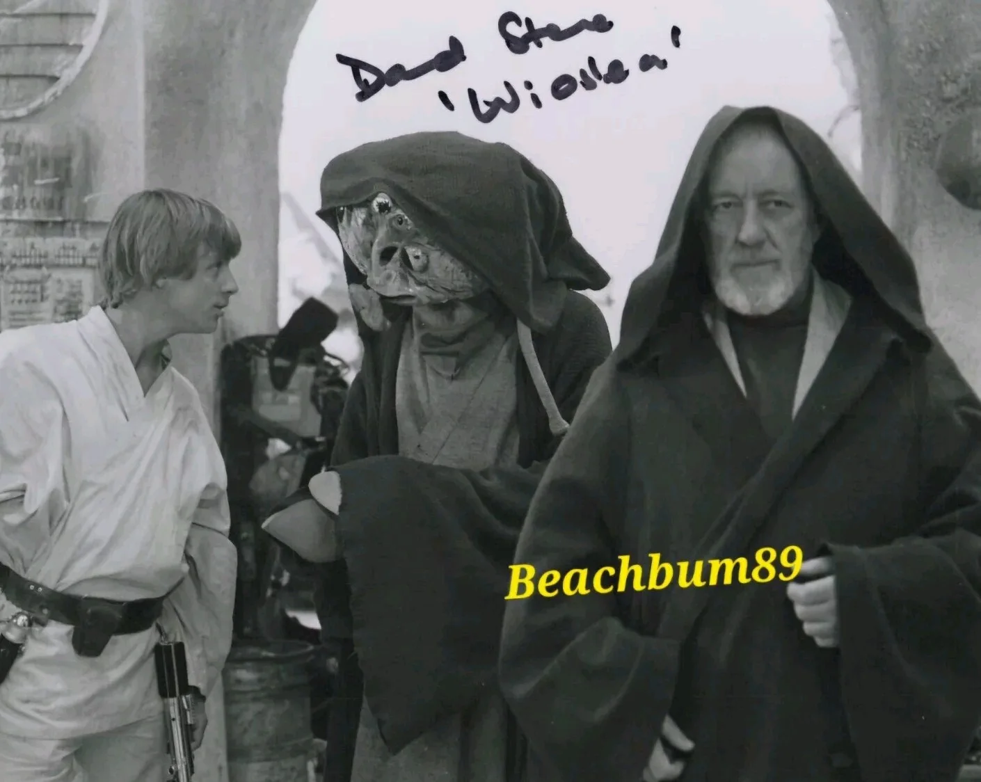 David Stone — "Star Wars" - 'DAVID STONE' as 'Wioslea' - Signed 8x10 B&W Photo w/COA, изображение 4