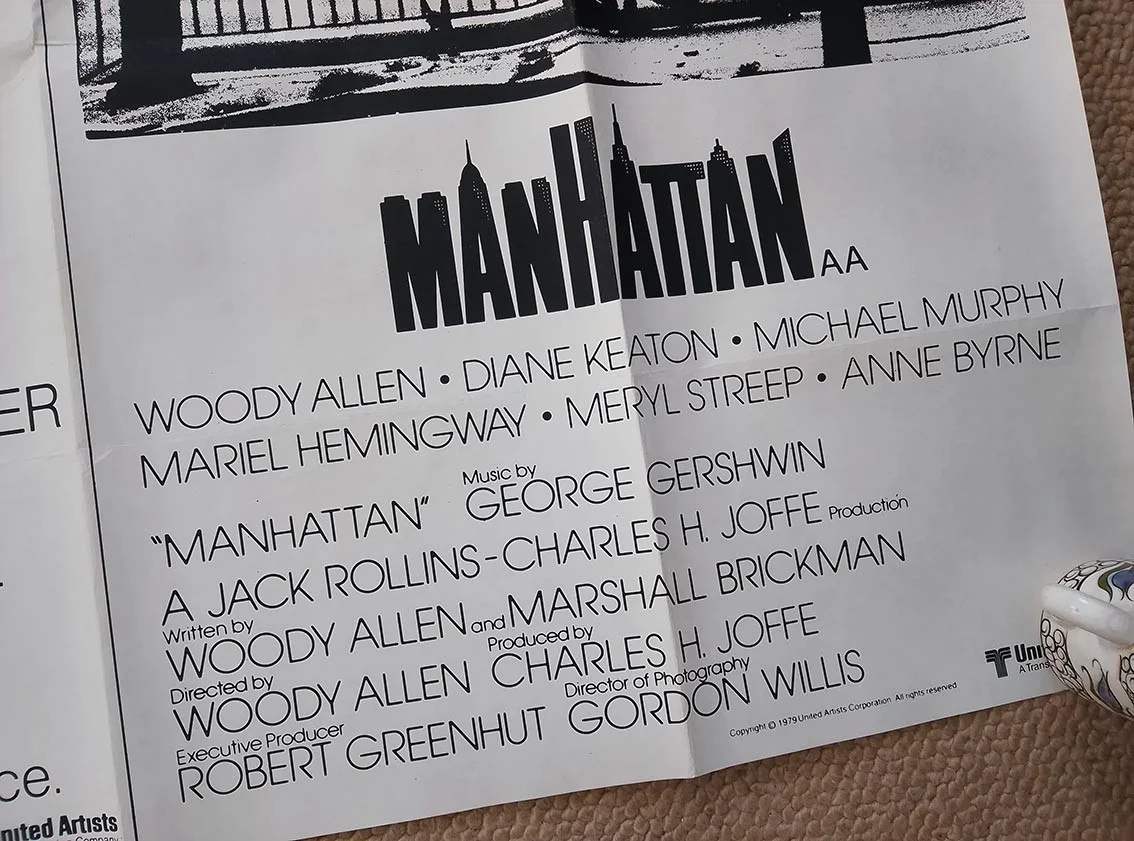Annie Hall & Manhattan original movie quad poster - Woody Allen - scarce, изображение 4