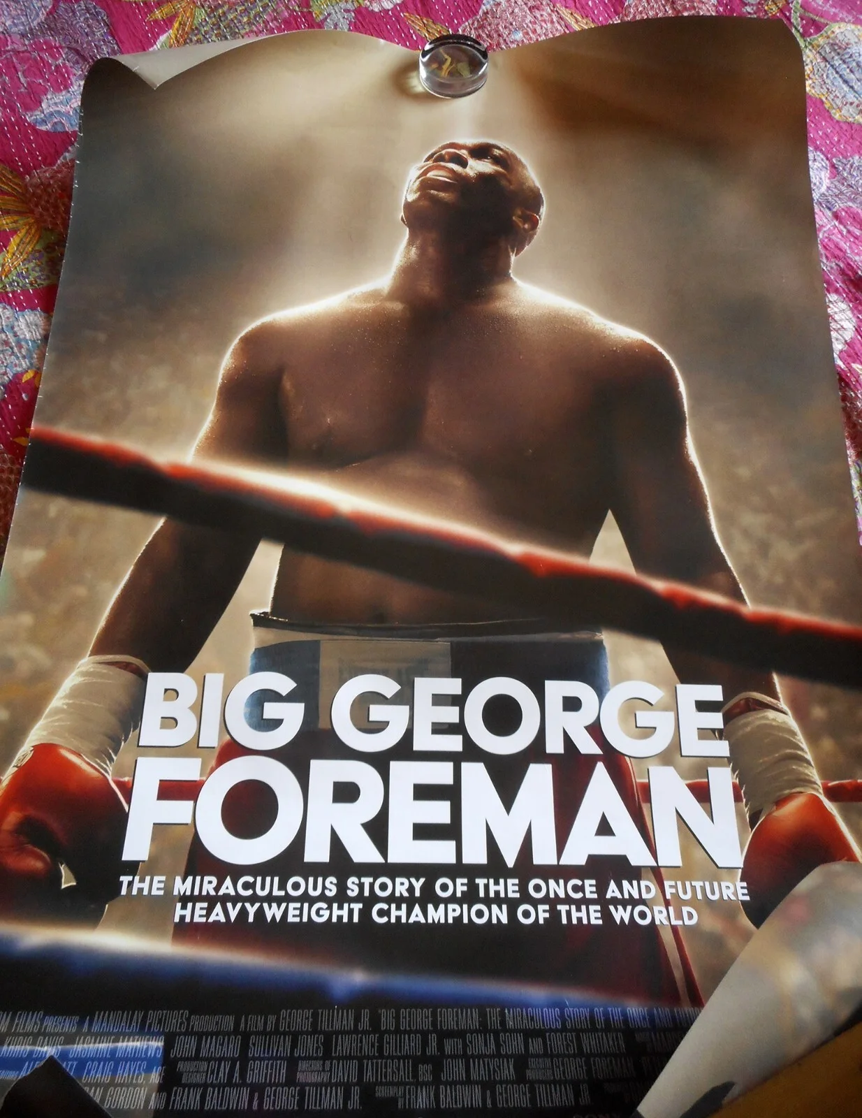 🥊 BIG GEORGE FOREMAN Original Cinema Used Boxing Movie Poster U.S One Sheet D/S, изображение 2