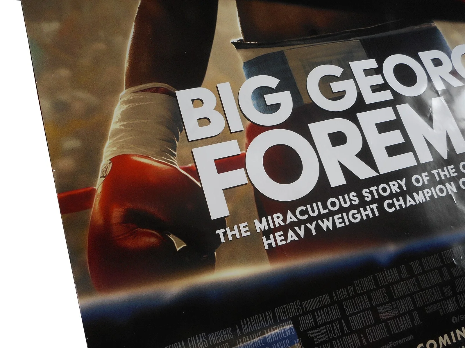 🥊 BIG GEORGE FOREMAN Original Cinema Used Boxing Movie Poster U.S One Sheet D/S, изображение 4