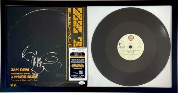 Billy Gibbons — Billy Gibbons Signed ZZ Top Sleeping Bag 4:02 Vinyl LP Framed Display JSA COA, image 2