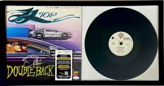 Billy Gibbons — Billy Gibbons Signed Back To The Future Doubleback Vinyl Framed Display JSA COA, image 2