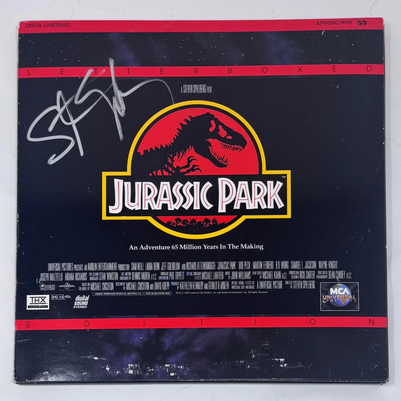 Steven Spielberg — Steven Spielberg Signed Autograph Jurassic Park Movie Laserdisc Director ACOA, изображение 2