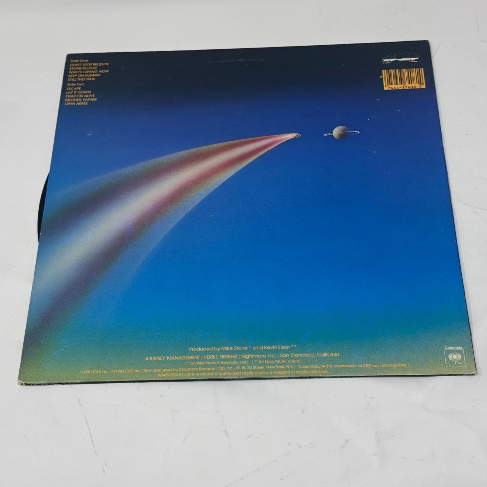 Steve Perry Journey Signed Autograph Escape Vinyl Record Album Band Singer ACOA, image 5