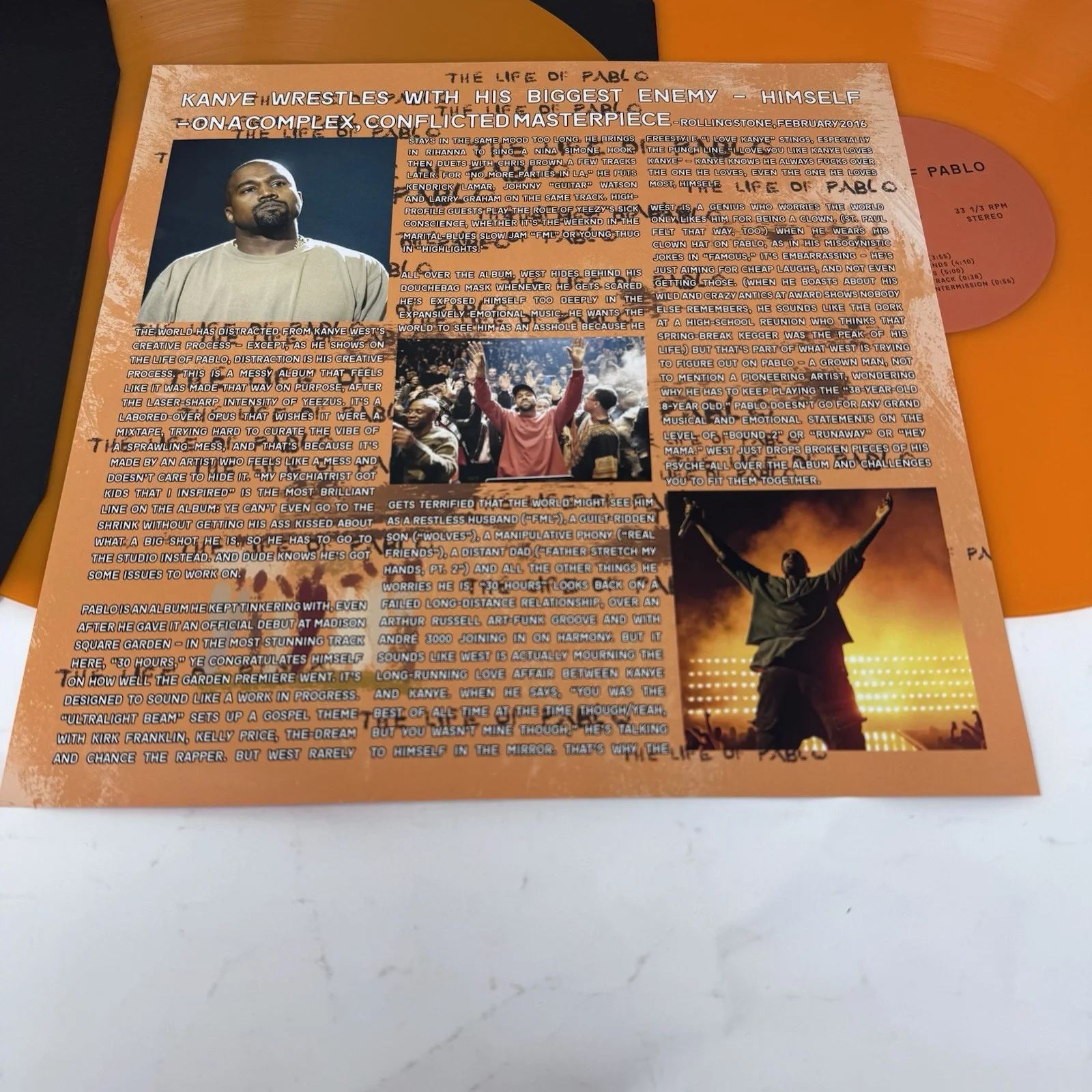 Kanye West Signed Autograph The Life of Pablo Vinyl Record Album LP Ye ACOA COA, изображение 3
