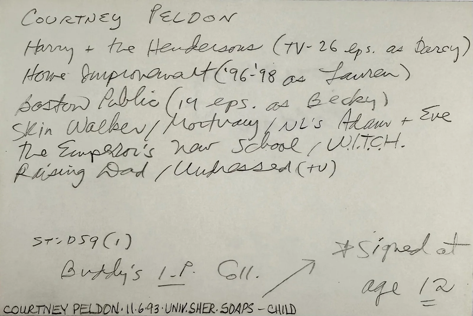 Courtney Peldon — COURTNEY PELDON Signed Autographed 4" x 6" INDEX CARD Home Improvement STAR TREK, изображение 5