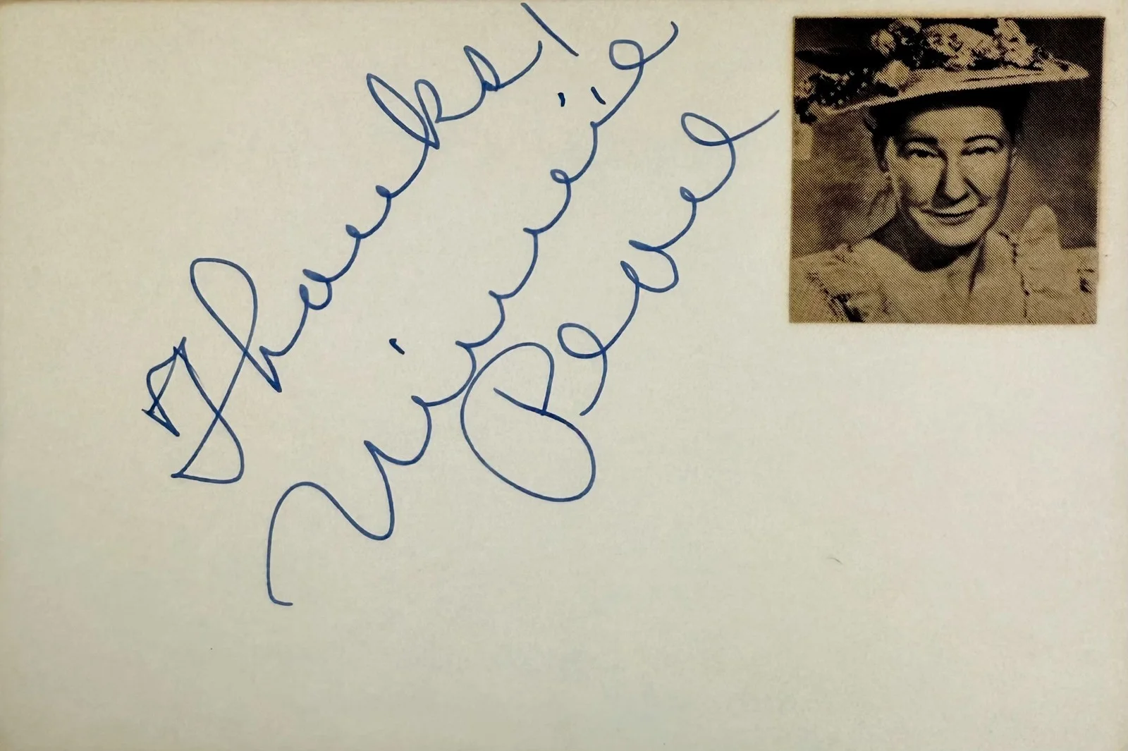 Minnie Pearl — MINNIE PEARL Signed Autographed 4" x 6" INDEX CARD Comedy Grand Ole Opry HEE HAW, image 4
