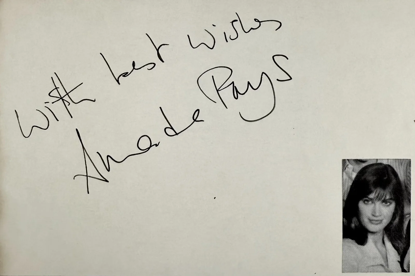 Amanda Pays — AMANDA PAYS Autograph Signed 4x6 INDEX CARD Thief Takers Max Headroom THE FLASH, изображение 4