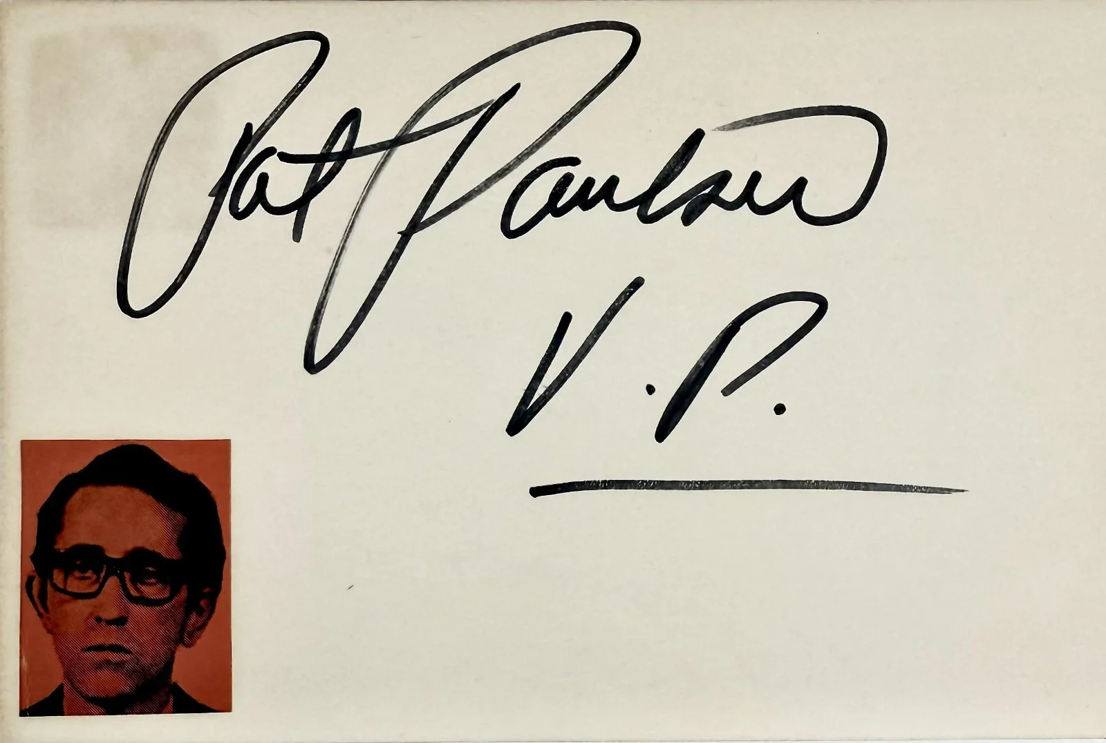 Pat Paulsen — PAT PAULSEN Signed Autographed 4"x 6" INDEX CARD Blood Suckers from Outer Space, изображение 4