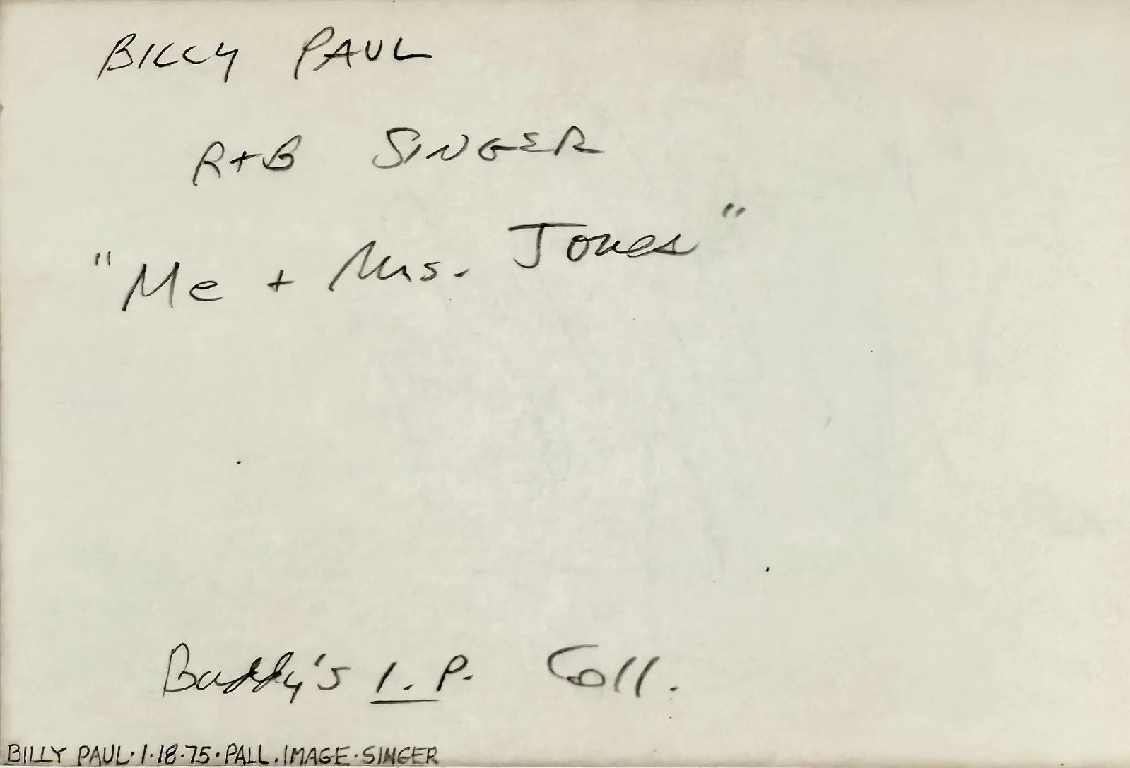 BILLY PAUL Signed Autograph INDEX CARD "Me and Mrs. Jones" American Soul SINGER, изображение 5