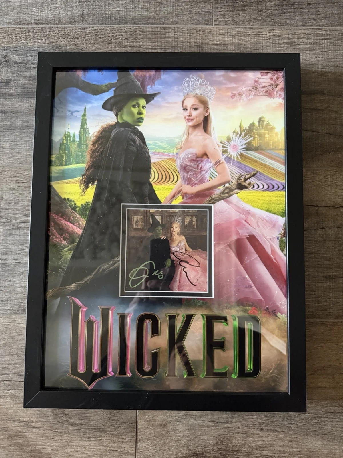 Ariana Grande, Cynthia Erivo — SIGNED Wicked Autographed Ariana Grande Cynthia Erivo 12x16 Custom Frame w/COA 4