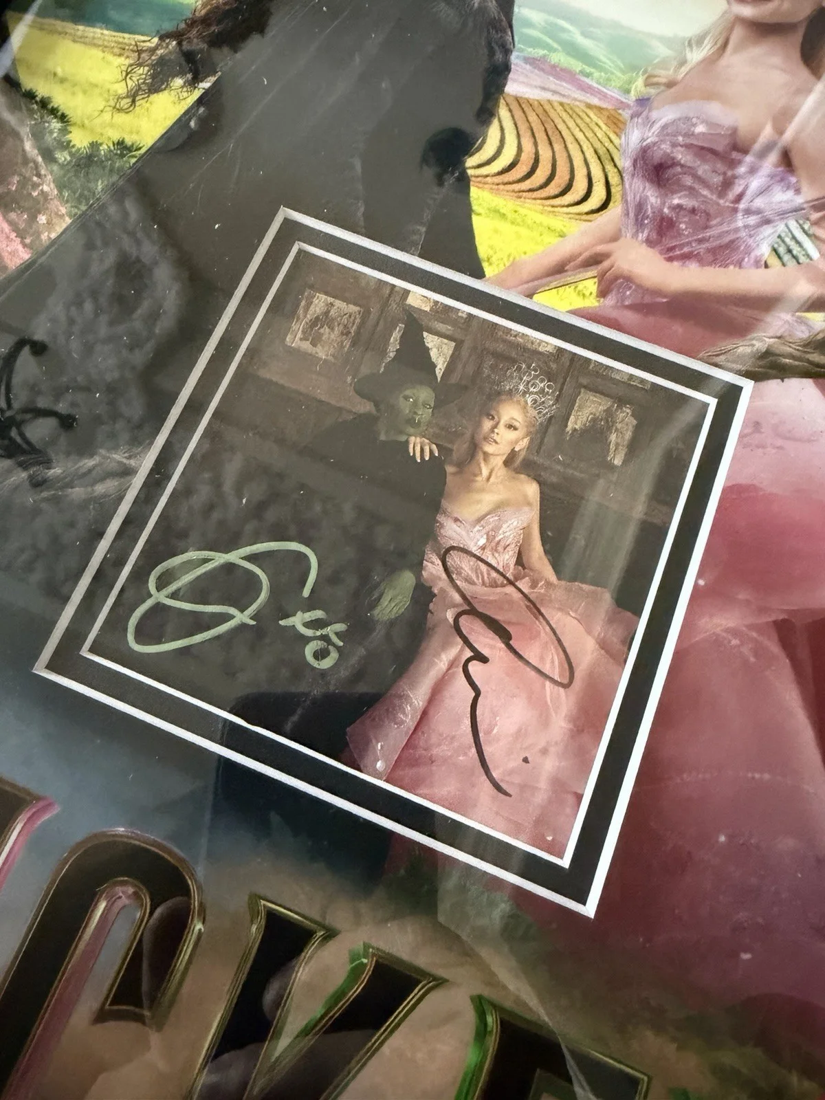 Ariana Grande, Cynthia Erivo — SIGNED Wicked Autographed Ariana Grande Cynthia Erivo 12x16 Custom Frame w/COA 4, image 2