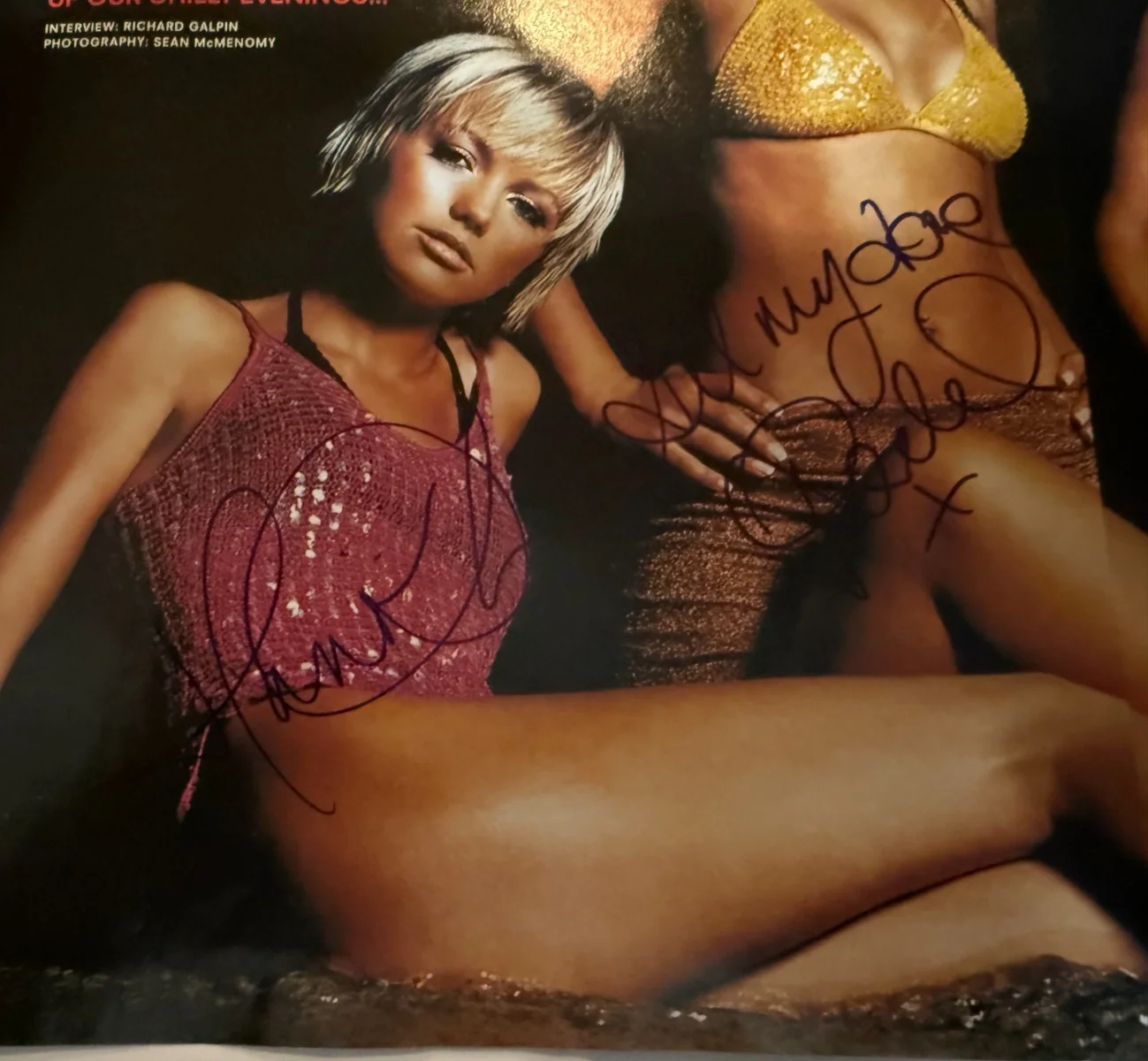 Hannah Rachel Jo Tina S Club 7 REAL hand SIGNED sexy pinup photo pages FHM COA, изображение 4