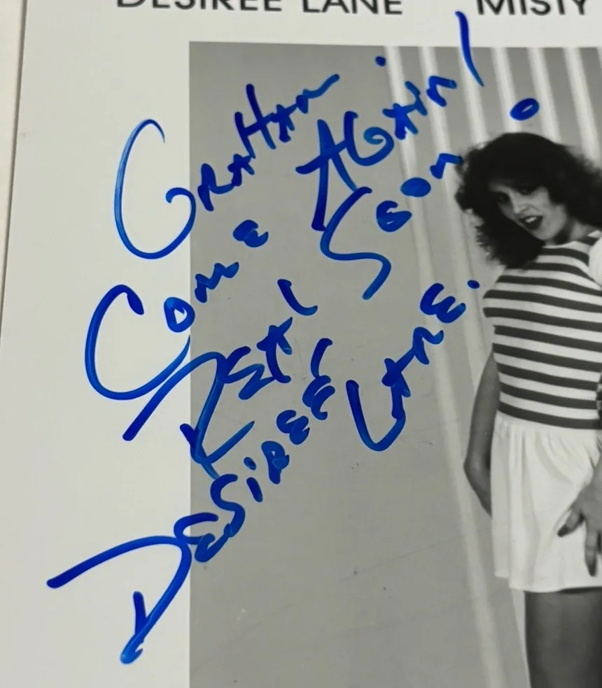 1984 Adult Video Star DESIREE LANE Signed Movie Promo Photo, Valley Girls, изображение 2