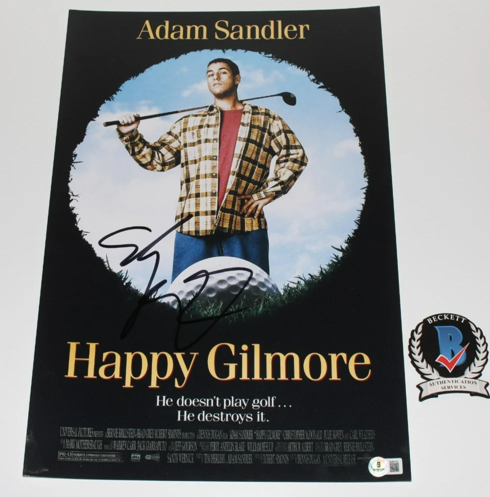 ADAM SANDLER SIGNED 'HAPPY GILMORE' 12x18 MOVIE POSTER 1 BECKETT COA AUTOGRAPH, изображение 2