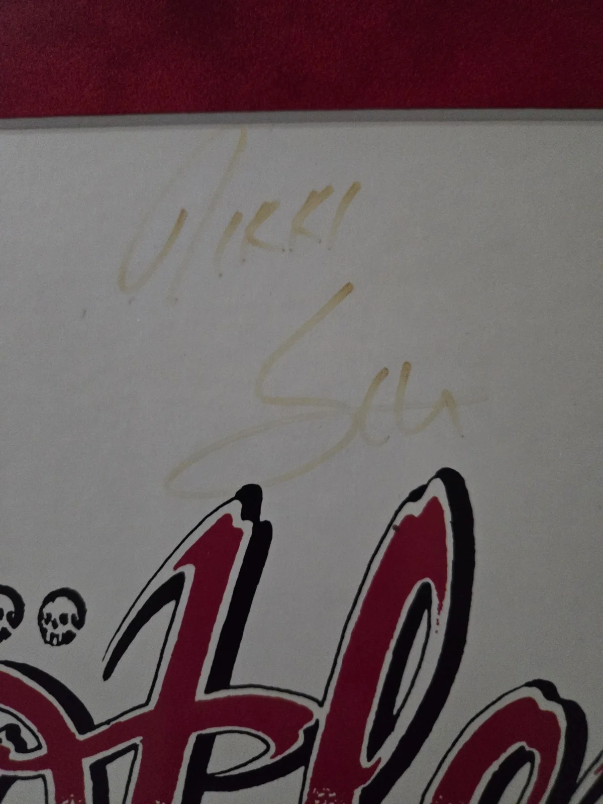 Rare signed framed matted 1990 Motley Crue Dr Feelgood record store banner JSA, изображение 5