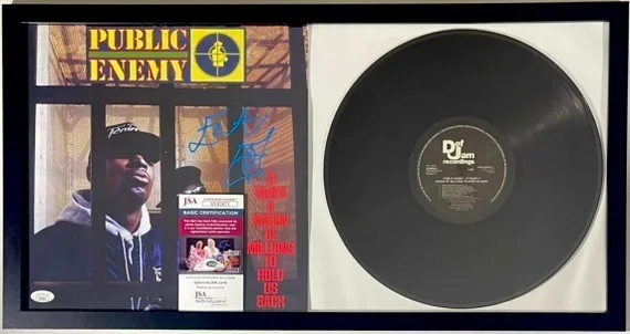 Flavor Flav — Flavor Flav Signed It Takes A Nation Of Vinyl LP Framed Record Display JSA COA, image 2