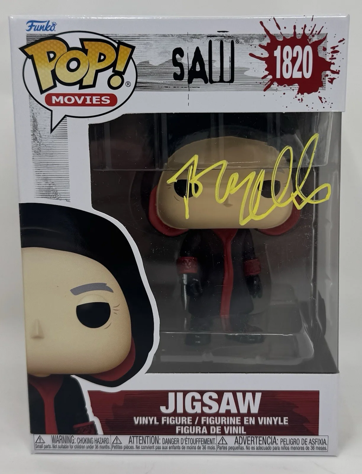 Tobin Bell — Tobin Bell Signed Saw Jigsaw Funko Pop 1820 Autograph Horror Actor Beckett COA, изображение 2
