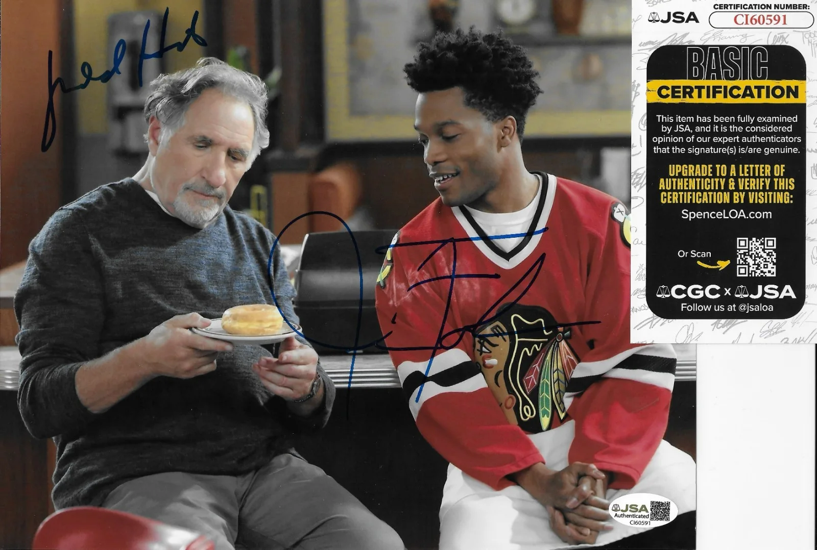 Judd Hirsch — Signed Jermaine Fowler Judd Hirsch Superior Donuts 8x10 Photo #1 w JSA Authentic