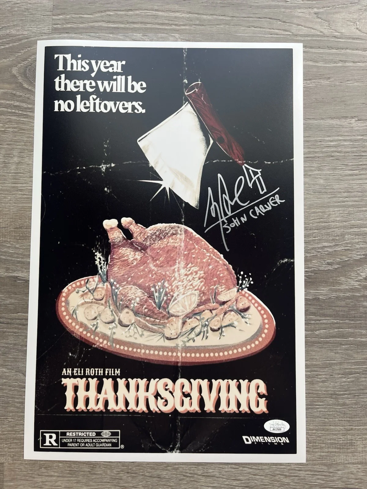 Alex Armbruster — Alex Armbruster Signed Thanksgiving 11x17 Photo JSA COA John Carver Horror, изображение 2