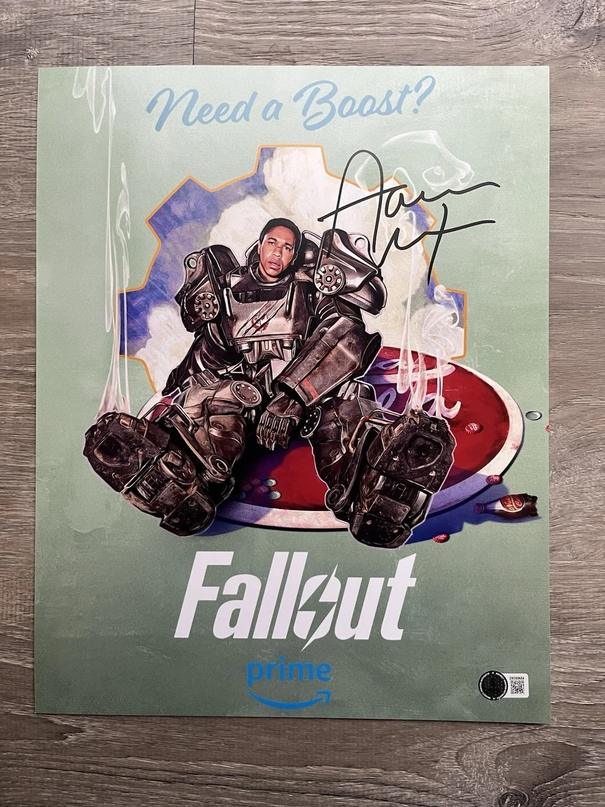 Aaron Moten — Aaron Moten Signed Fallout 11x14 Photo Beckett COA Maximus, image 2