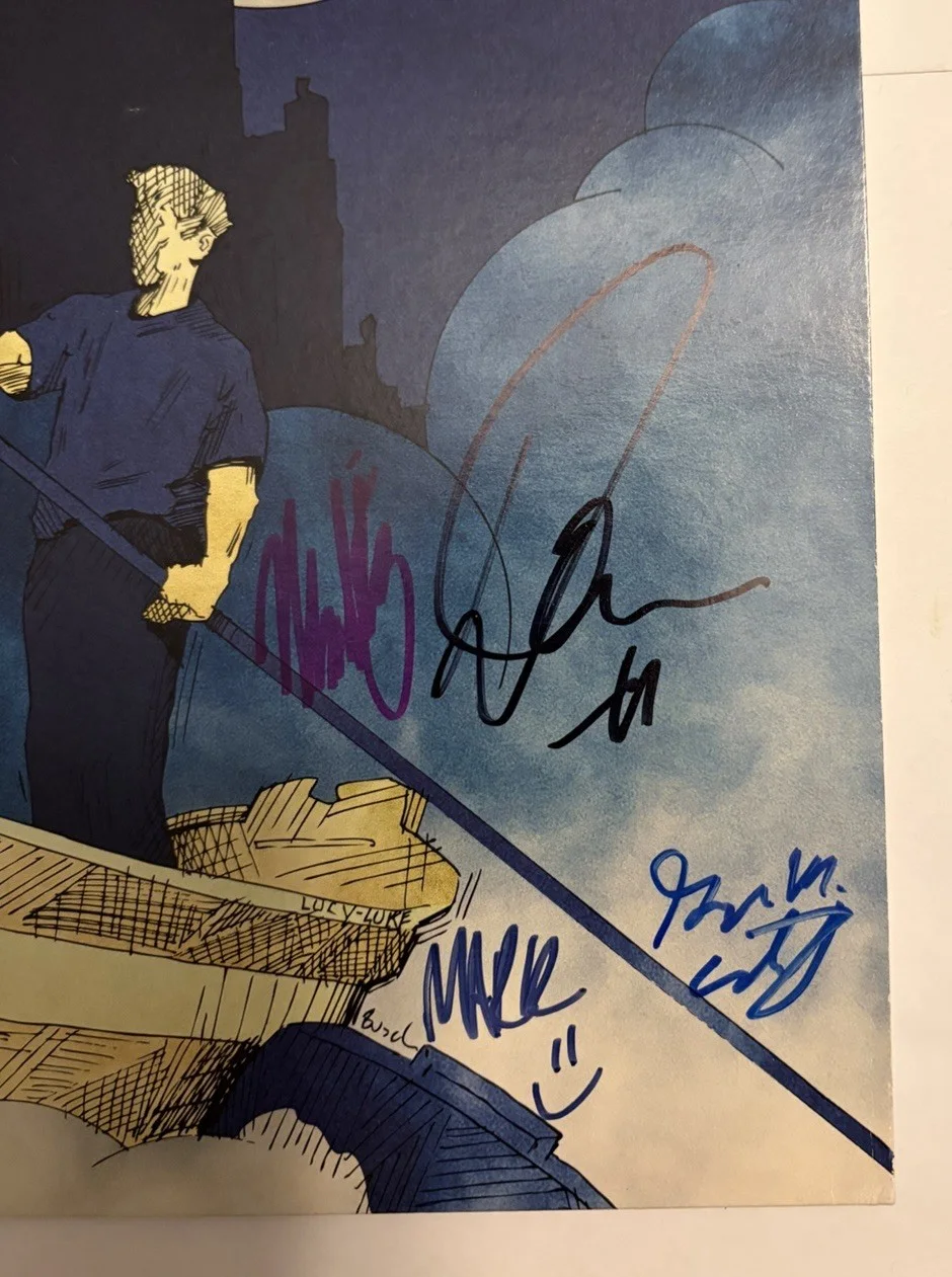 The Fold Band Moving Past 2013 Signed Autographed LP Record Clear Blue/Black VG, image 2