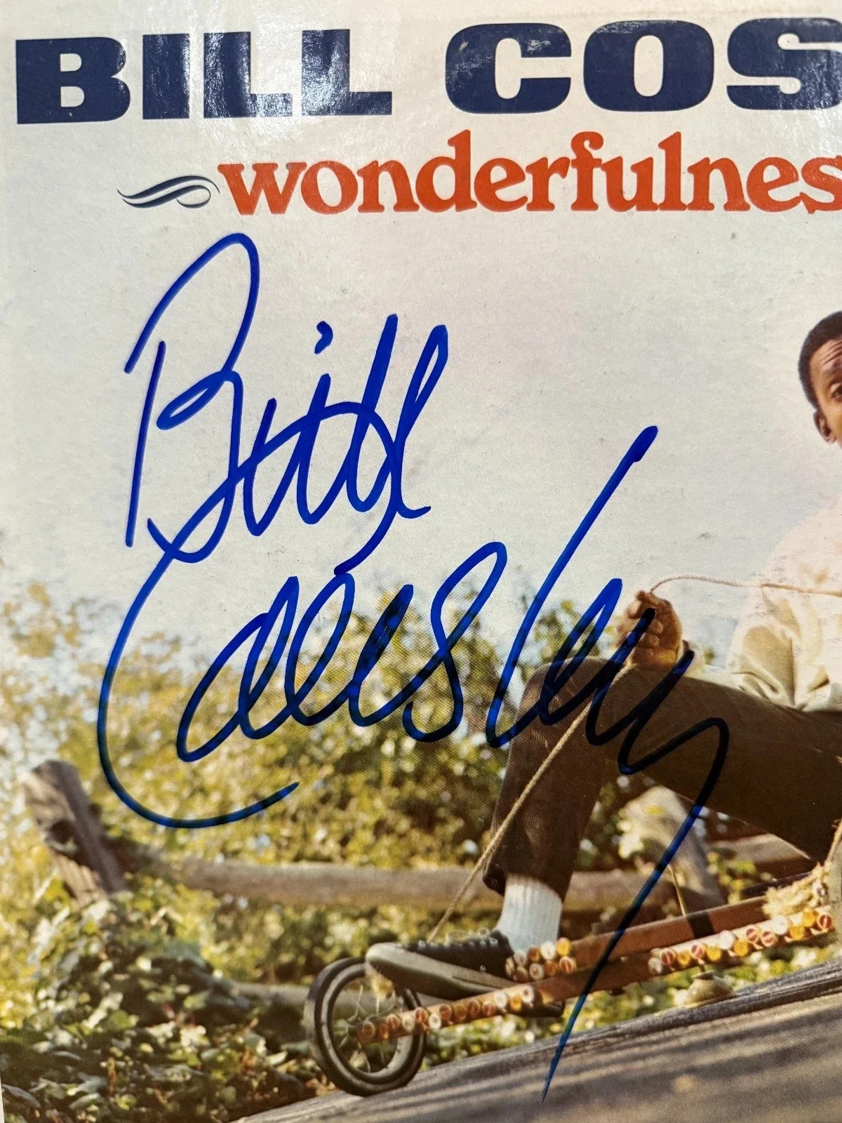 BILL COSBY — BILL COSBY Signed PSA/DNA album LP cover "WONDERFULLNESS" rare autographed, изображение 2