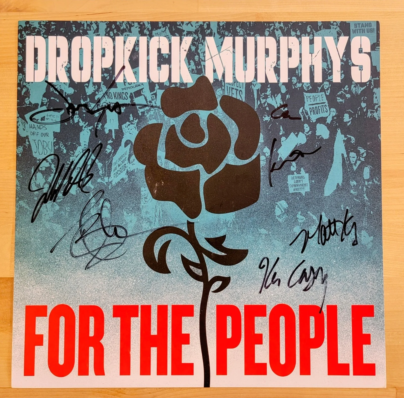 Dropkick Murphys Autographed Cardstock & Shepard Fairey Stencil LP Signed Poster, изображение 2