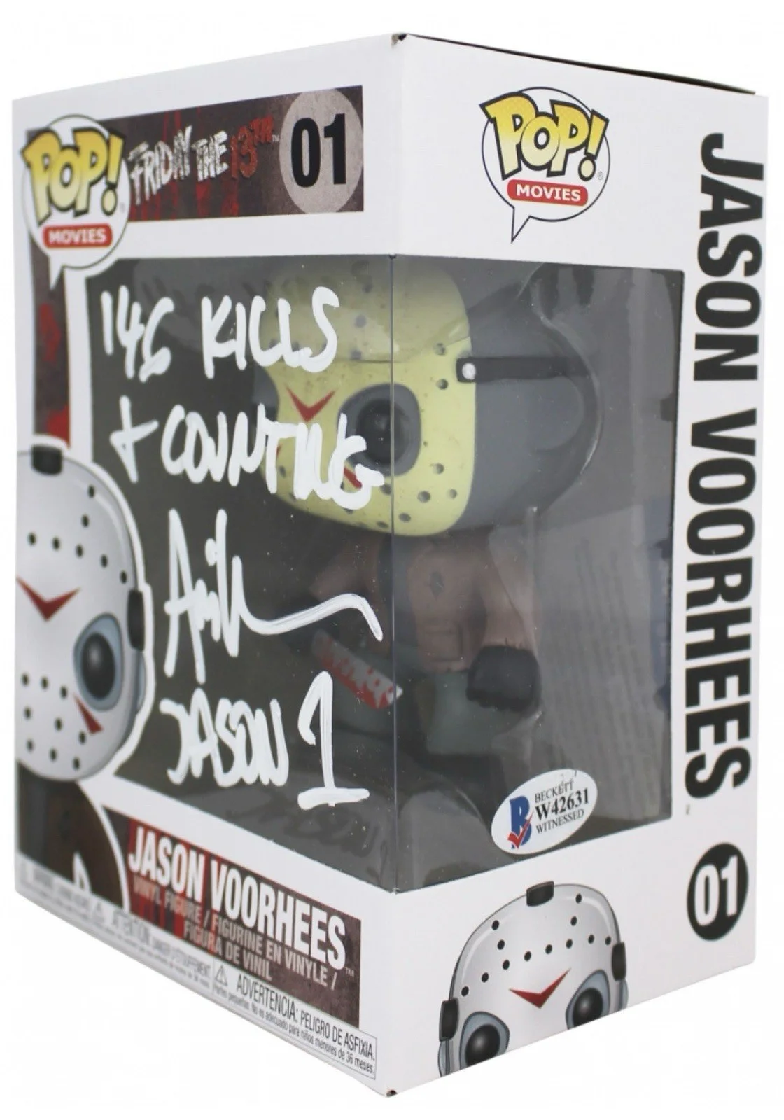 Ari Lehman — Ari Lehman signed Funko Pop “Friday the 13th" w/ "146 Kills" & "Jason 1" Beckett, изображение 2