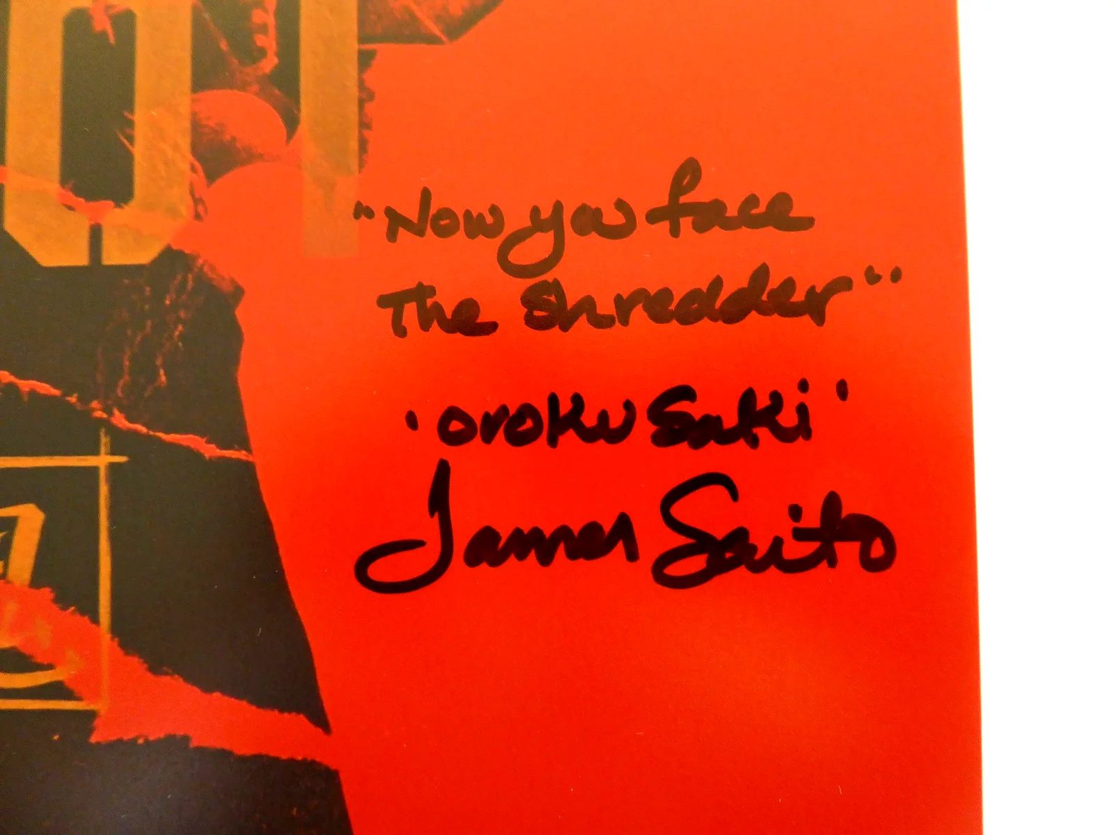 James Saito Signed 11x14 Photo Auto, TMNT 1990, Shredder, Ninja Turtles, JSA COA, image 2