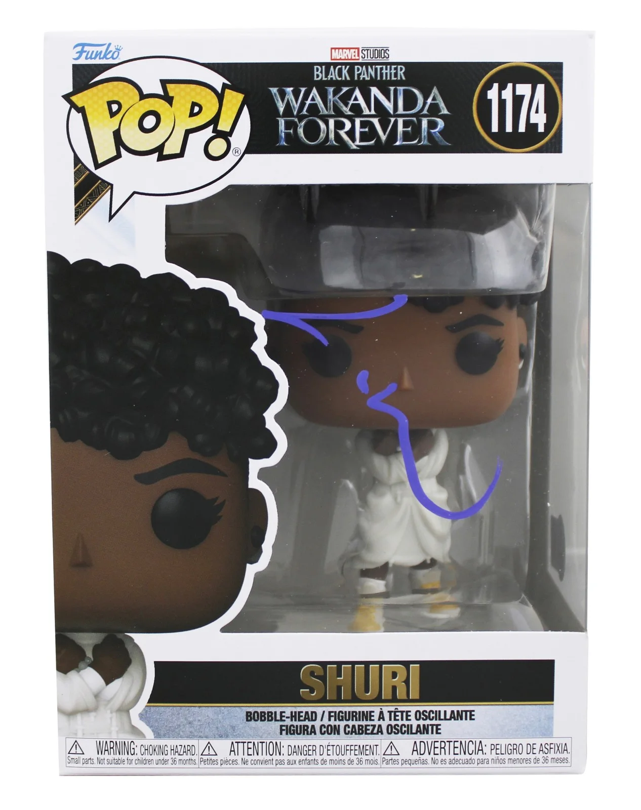 Letitia Wright — Letitia Wright Black Panther Signed Shuri #1174 Funko Pop Vinyl Figure BAS