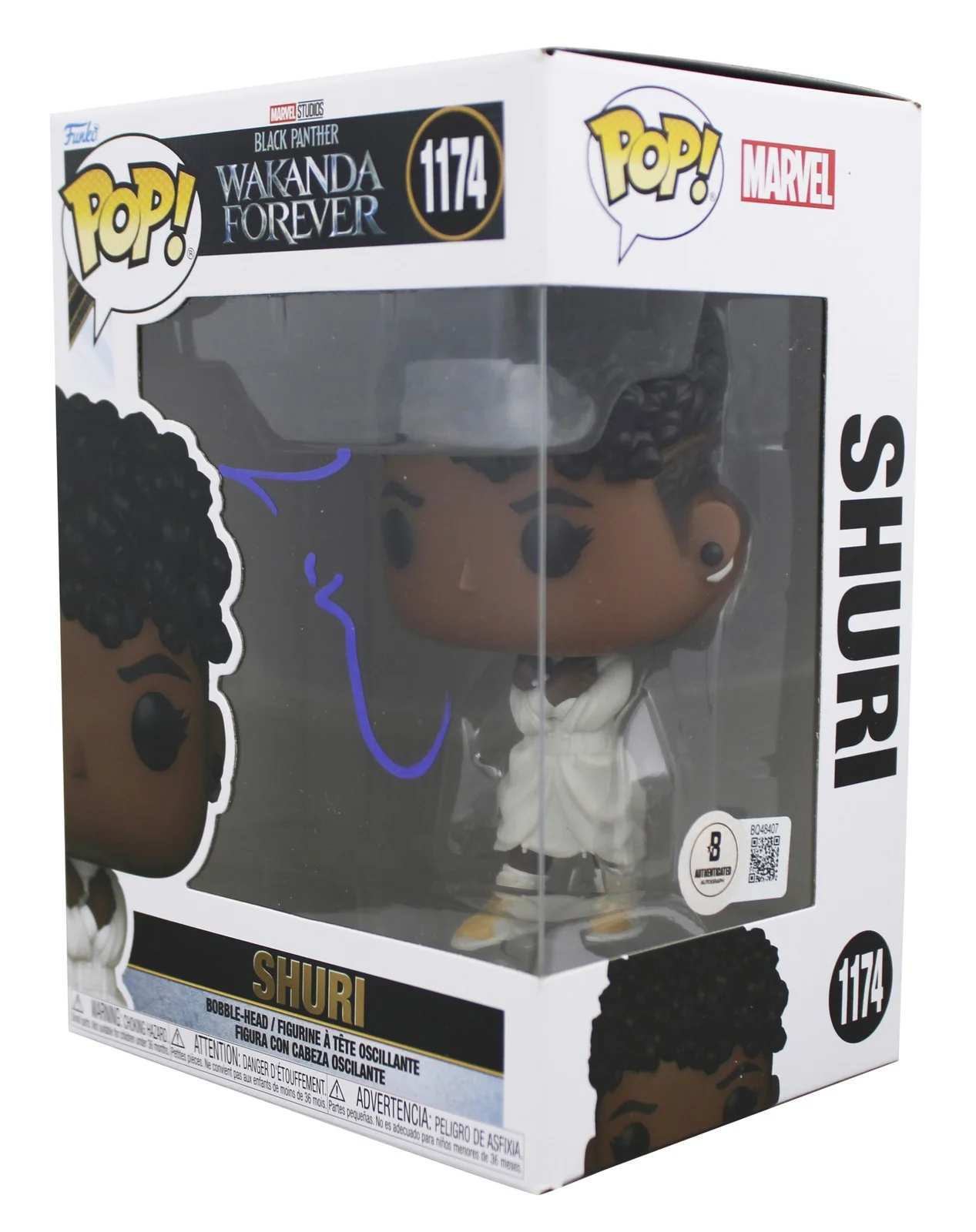 Letitia Wright — Letitia Wright Black Panther Signed Shuri #1174 Funko Pop Vinyl Figure BAS, изображение 2