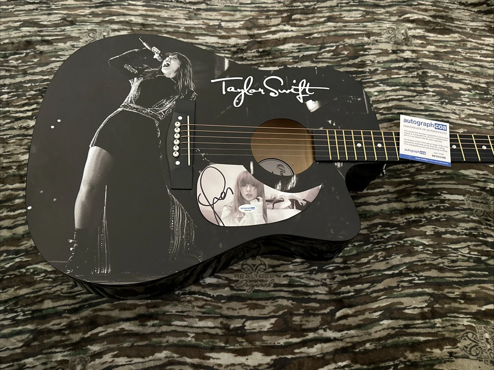 🎄🚨Rare TAYLOR SWIFT Signed CUSTOM FULL SIZE Acoustic Guitar Country ACOA🚨🎁🎅, изображение 2