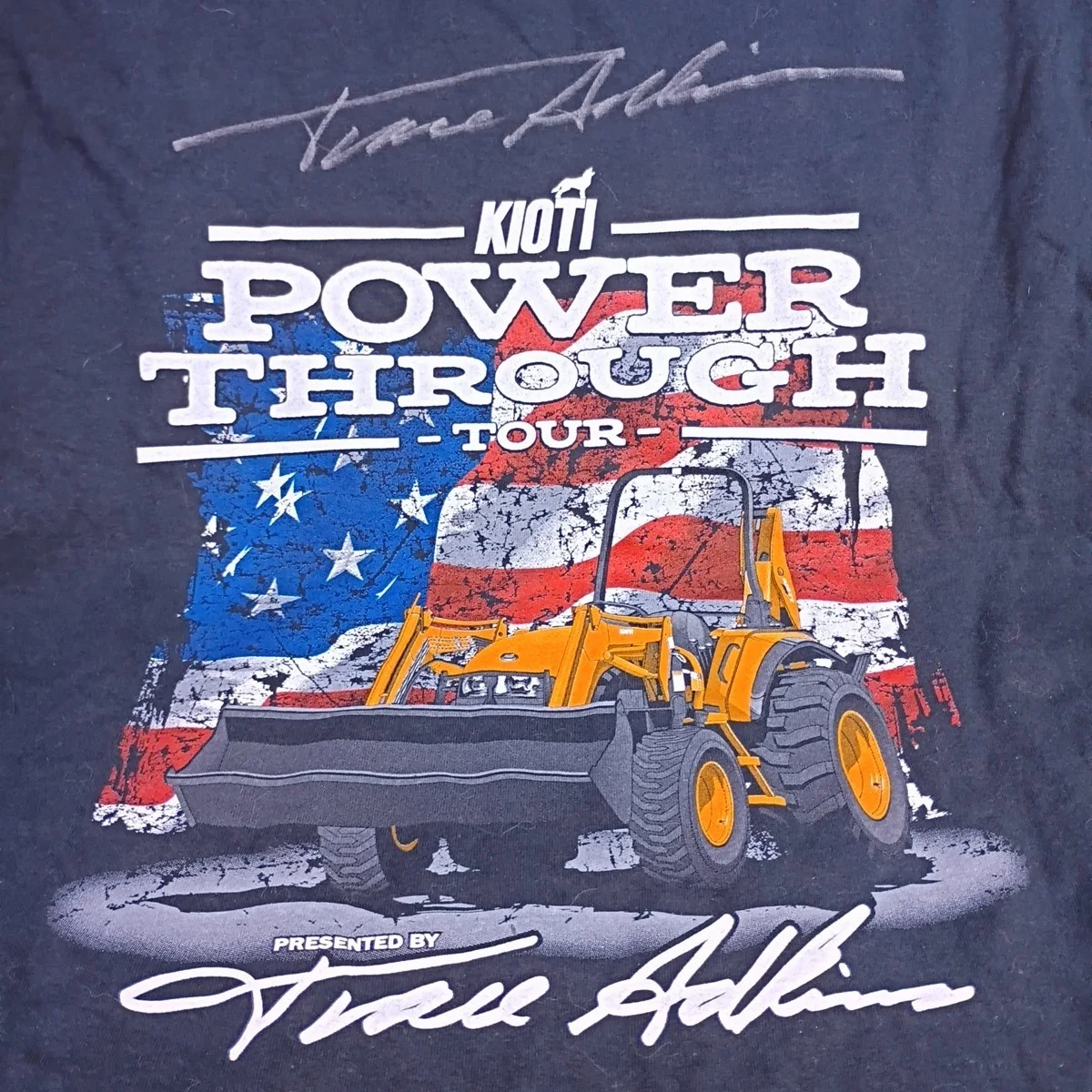 Trace Adkins Signed Autographed Kioti Power Through Tour Shirt Size XL Country, изображение 2