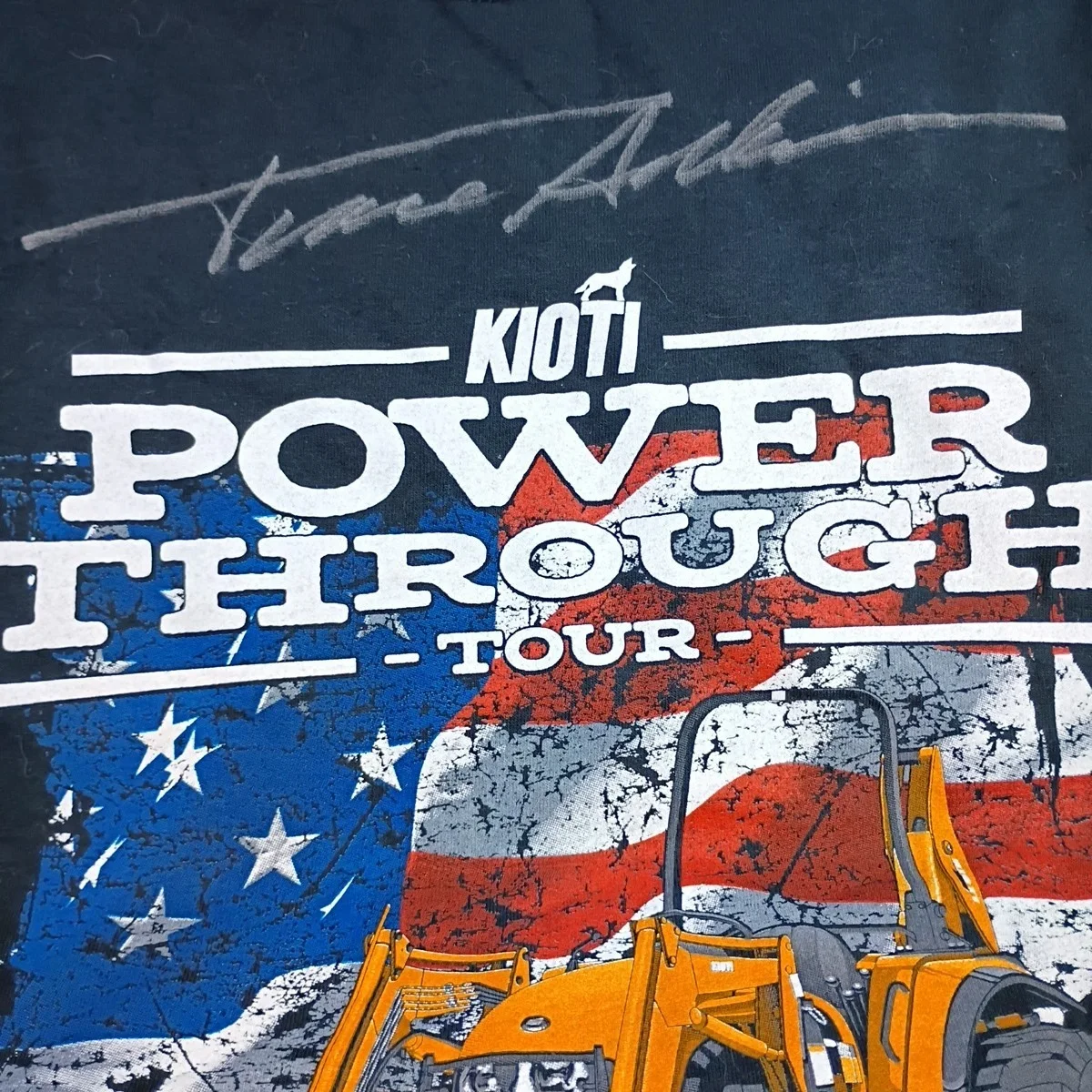 Trace Adkins Signed Autographed Kioti Power Through Tour Shirt Size XL Country, изображение 3