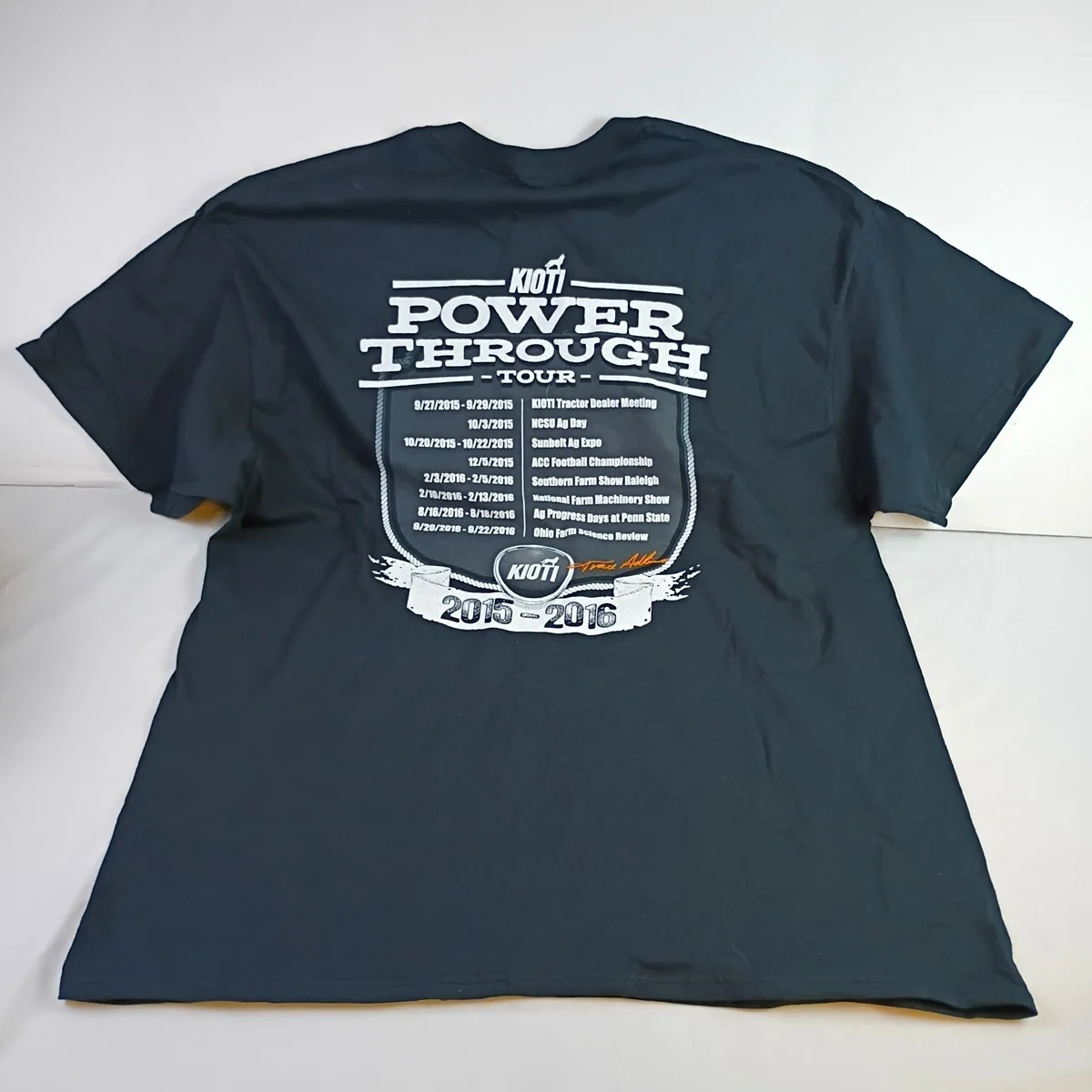 Trace Adkins Signed Autographed Kioti Power Through Tour Shirt Size XL Country, изображение 5