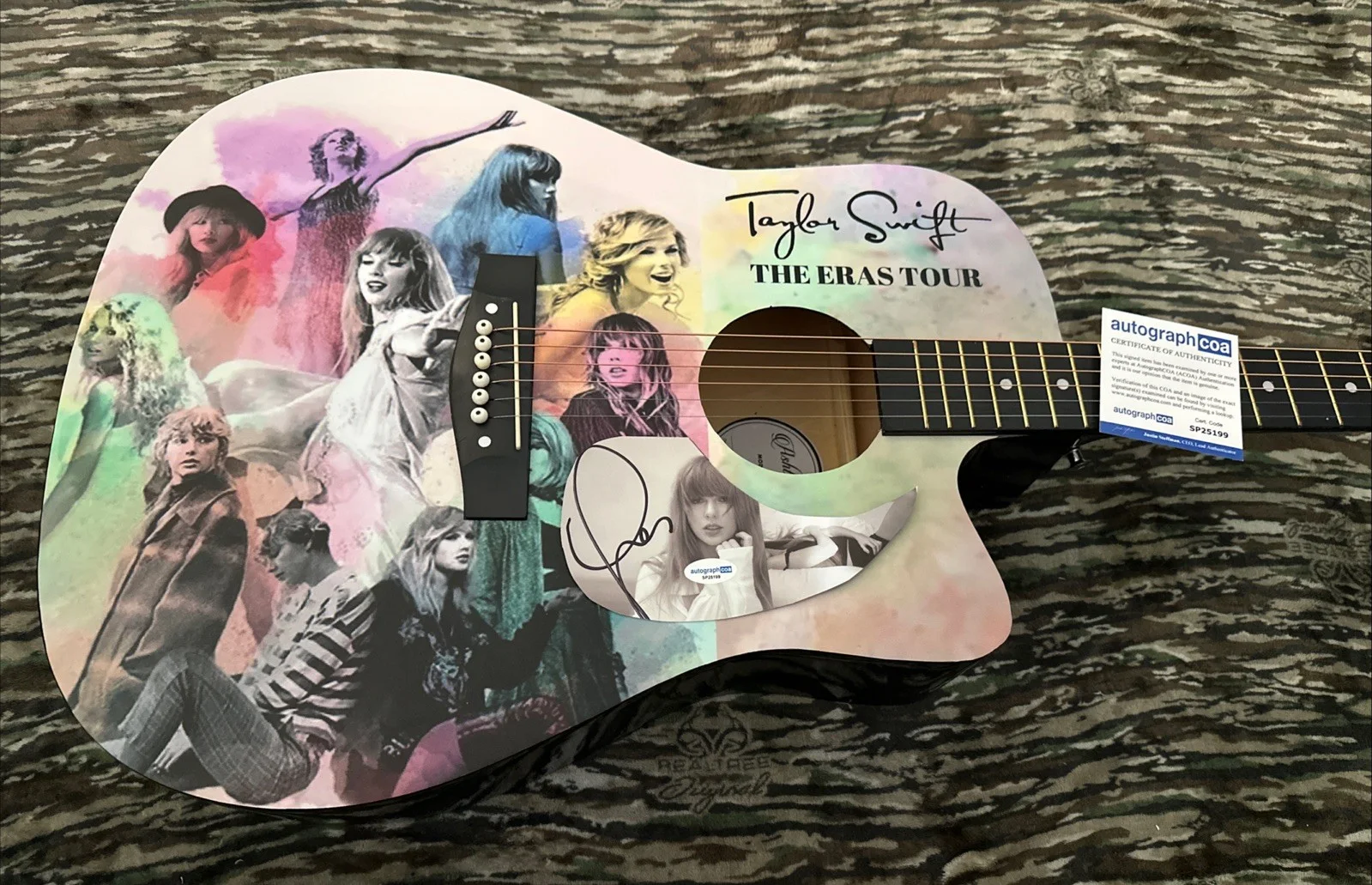 🎄🚨Rare TAYLOR SWIFT Signed CUSTOM FULL SIZE Acoustic Guitar Country ACOA🚨🎁🎅, изображение 3