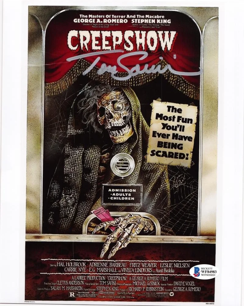 TOM SAVINI — TOM SAVINI CREEPSHOW 8X10 PHOTO THE CREEP HORROR AUTOGRAPH AUTOGRAPHED BAS 983